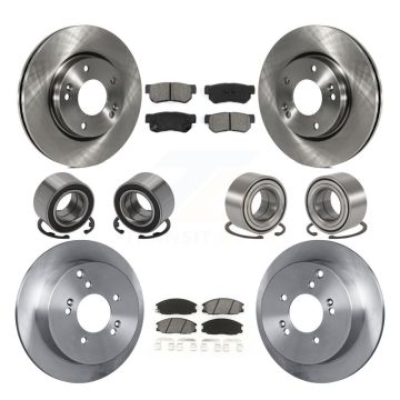 Front Rear Bearing Disc Brake Rotor And Pad Kit (10Pc) For 2001-2006 Hyundai Santa Fe 4WD KBB-106895