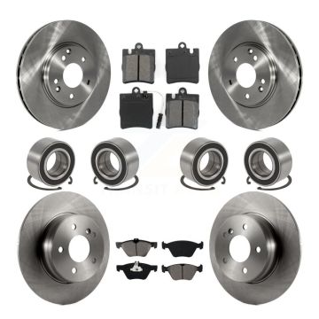 Front Rear Bearing Brake Rotor Pad Kit (10Pc) For 98-02 Mercedes-Benz E320 Sedan with AWD KBB-106900