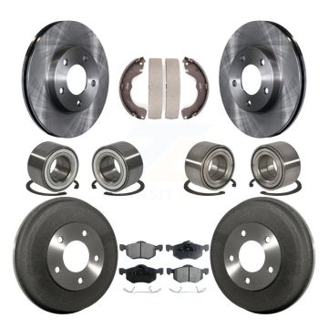Front Rear Bearing Brake Rotor Pads Shoe Kit (10Pc) For Ford Escape Mazda Tribute Mercury KBB-106903