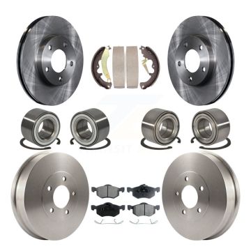 Front Rear Bearing Brake Rotor & Pad Shoe Kit (10Pc) For 2007 Ford Escape Mercury Mariner KBB-106904