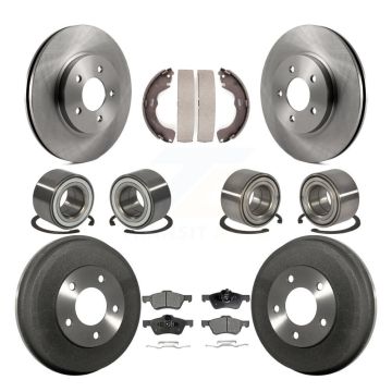 Front Rear Bearing Brake Rotor Pads Shoe Kit (10Pc) For Ford Escape Mazda Tribute Mercury KBB-106905