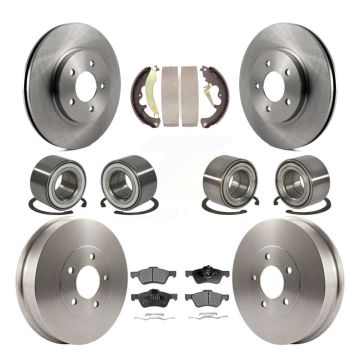 Front Rear Bearing Brake Rotor Pads Shoe Kit (10Pc) For Ford Escape Mazda Tribute Mercury KBB-106907