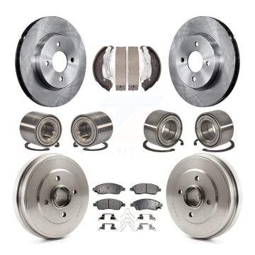 Front Rear Bearing Disc Brake Rotors And Pads Shoe Kit (10Pc) For Nissan Micra Versa Note KBB-106909