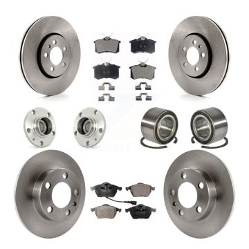 Front Rear Hub Bearing Disc Brake Rotor And Ceramic Pads Kit (10Pc) For Volkswagen Beetle KBB-106912