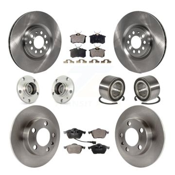 Front Rear Hub Bearing Disc Brake Rotor And Ceramic Pads Kit (10Pc) For 2000-2006 Audi TT KBB-106915
