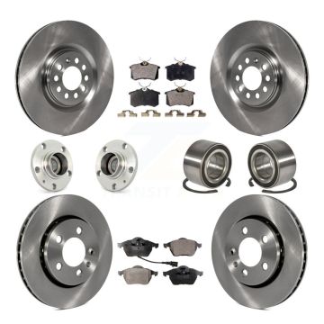 Front Rear Hub Bearing Brake Rotor And Pad Kit (10Pc) For Volkswagen Golf Audi TT Quattro KBB-106916