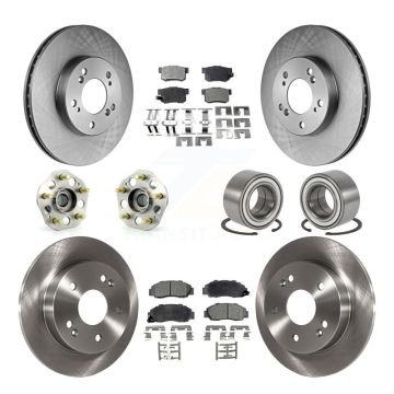 Front Rear Hub Bearings Disc Brake Rotors And Pads Kit (10Pc) For 1997-2001 Honda Prelude KBB-106924