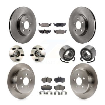 Front Rear Wheel Hub Bearing Disc Brake Rotor And Pads Kit (10Pc) For Chrysler PT Cruiser KBB-106928