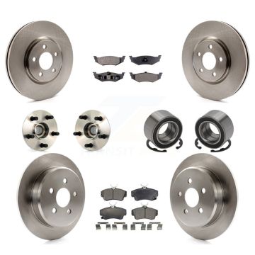 Front Rear Hub Bearing Brake Rotor Pad Kit (10Pc) For 07 Chrysler PT Cruiser Turbocharged KBB-106930