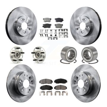 Front Rear Hub Bearing Disc Brake Rotor And Ceramic Pad Kit (10Pc) For 1999-2003 Acura TL KBB-106940