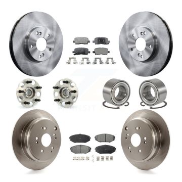 Front Rear Hub Bearings Disc Brake Rotors And Pads Kit (10Pc) For 2002-2004 Honda Odyssey KBB-106942