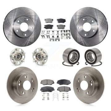 Front Rear Wheel Hub Bearing Disc Brake Rotor And Ceramic Pad Kit (10Pc) For Honda Accord KBB-106960