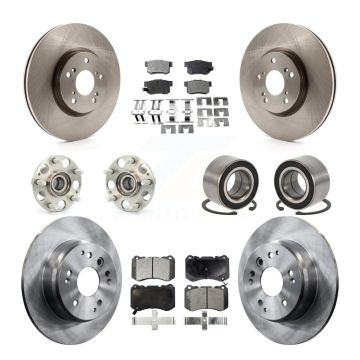 Front Rear Hub Bearing Assembly Disc Brake Rotor And Ceramic Pads Kit (10Pc) For Acura TL KBB-106965