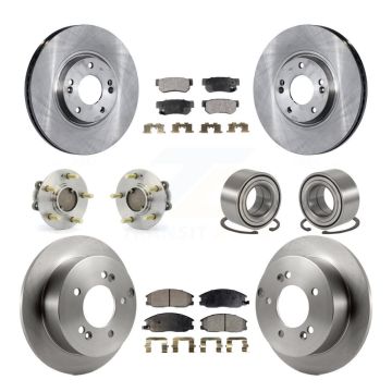 Front Rear Hub Bearings Disc Brake Rotors And Ceramic Pads Kit (10Pc) For Hyundai XG350 KBB-106967