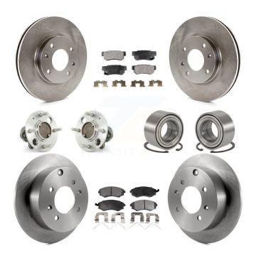 Front Rear Hub Bearing Brake Rotor Pads Kit (10Pc) For Hyundai Sonata Non-ABS To 09 03 KBB-106977