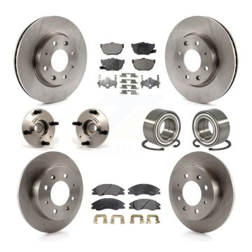 Front Rear Wheel Hub Bearing Disc Brake Rotor And Pad Kit (10Pc) For Kia Spectra Spectra5 KBB-106984