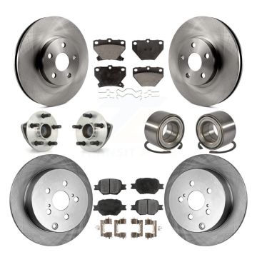 Front Rear Hub Bearings Disc Brake Rotors And Ceramic Pads Kit (10Pc) For Toyota Celica KBB-106996