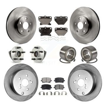 Front Rear Hub Bearing Disc Brake Rotor And Pad Kit (10Pc) For Toyota Matrix Pontiac Vibe KBB-106997