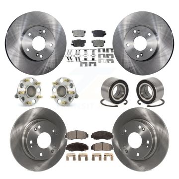 Front Rear Hub Bearing Assembly Disc Brake Rotor And Ceramic Pad Kit (10Pc) For Acura CSX KBB-106999
