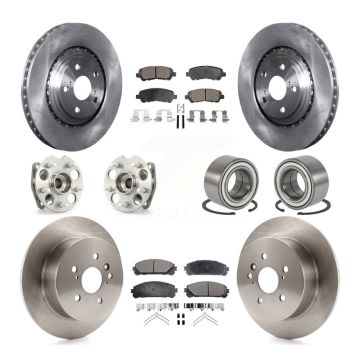 Front Rear Hub Bearing Brake Rotor And Pad Kit (10Pc) For 2008-2013 Toyota Highlander AWD KBB-107027