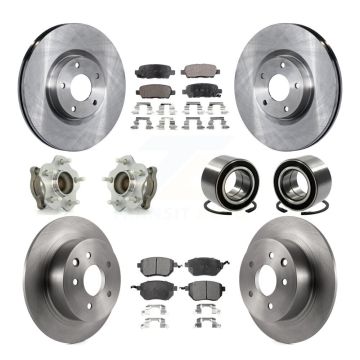 Front Rear Wheel Hub Bearing Disc Brake Rotor And Pad Kit (10Pc) For Nissan Altima Maxima KBB-107029