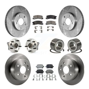 Front Rear Hub Bearing Brake Rotor And Pad Kit (10Pc) For Toyota Camry Solara Lexus ES300 KBB-107034