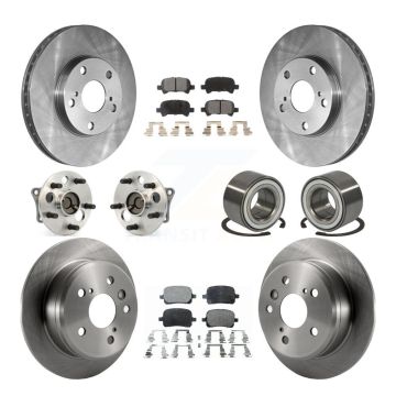 Front Rear Wheel Hub Bearing Disc Brake Rotor And Pads Kit (10Pc) For Toyota Camry Solara KBB-107035