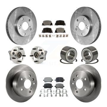 Front Rear Hub Bearing Disc Brake Rotors And Pads Kit (10Pc) For Toyota Camry Lexus ES300 KBB-107036
