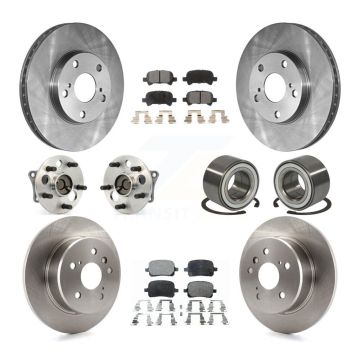 Front Rear Hub Bearings Disc Brake Rotors And Pads Kit (10Pc) For 2000-2004 Toyota Avalon KBB-107037