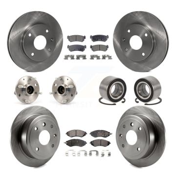 Front Rear Hub Bearing Brake Rotor Pad Kit (10Pc) For Chevrolet Optra Suzuki Forenza Reno KBB-107042