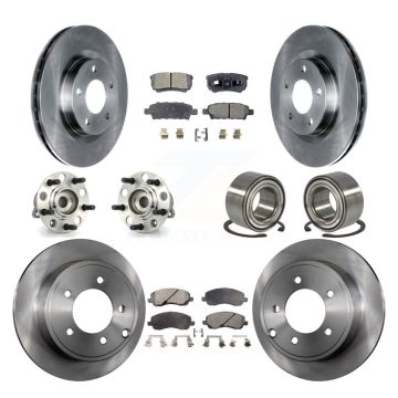 Front Rear Hub Bearing Brake Rotor Pads Kit (10Pc) For Jeep Patriot Compass Dodge Caliber KBB-107064