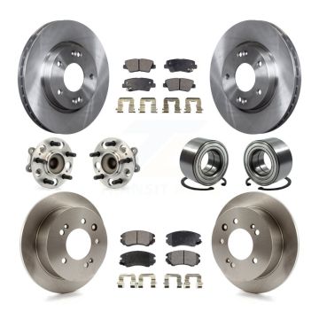 Front Rear Hub Bearing Brake Rotor Pads Kit (10Pc) For 2010 Hyundai Elantra From 03 23 10 KBB-107069