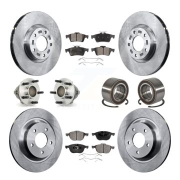 Front Rear Hub Bearing Assembly Disc Brake Rotors And Ceramic Pads Kit (10Pc) For Mazda 5 KBB-107082