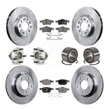 Front Rear Hub Bearings Disc Brake Rotors And Pads Kit (10Pc) For 2006 Mazda 5 To 02 06 KBB-107083