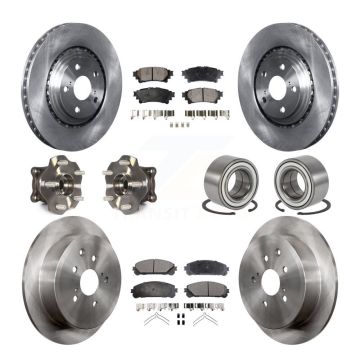 Front Rear Hub Bearing Disc Brake Rotor Pads Kit (10Pc) For Toyota Highlander Lexus RX350 KBB-107097