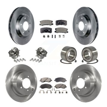 Front Rear Hub Bearing Disc Brake Rotors And Pads Kit (10Pc) For Mitsubishi Outlander RVR KBB-107104