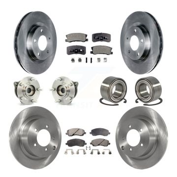 Front Rear Hub Bearing Disc Brake Rotor And Pad Kit (10Pc) For Mitsubishi Outlander Sport KBB-107107