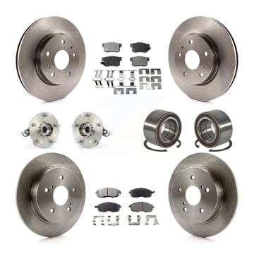 Front Rear Hub Bearing Disc Brake Rotors And Pads Kit (10Pc) For 2007-2013 Suzuki SX4 AWD KBB-107110