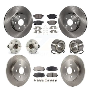 Front Rear Hub Bearing Brake Rotor Pads Kit (10Pc) For Toyota Corolla Matrix Pontiac Vibe KBB-107117