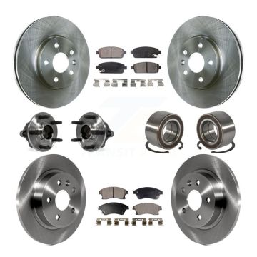 Front Rear Hub Bearings Disc Brake Rotors And Ceramic Pads Kit (10Pc) For Chevrolet Sonic KBB-107174