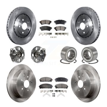 Front Rear Hub Bearing Disc Brake Rotor & Pads Kit (10Pc) For 2011-2020 Toyota Sienna FWD KBB-107186