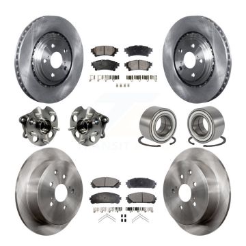 Front Rear Hub Bearing Disc Brake Rotor & Pads Kit (10Pc) For 2011-2020 Toyota Sienna AWD KBB-107191