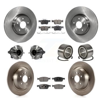 Front Rear Hub Bearings Disc Brake Rotors And Pads Kit (10Pc) For Ford Escape Lincoln MKC KBB-107209