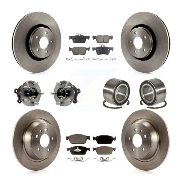 Front Rear Wheel Hub Bearing Disc Brake Rotor And Ceramic Pads Kit (10Pc) For Lincoln MKC KBB-107212