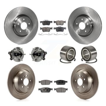 Front Rear Hub Bearings Disc Brake Rotors And Pads Kit (10Pc) For Ford Escape Lincoln MKC KBB-107214