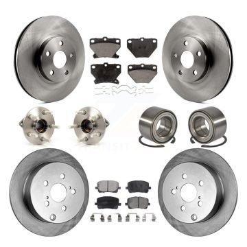 Front Rear Hub Bearing Disc Brake Rotor Pad Kit (10Pc) For Toyota Matrix Pontiac Vibe AWD KBB-107228
