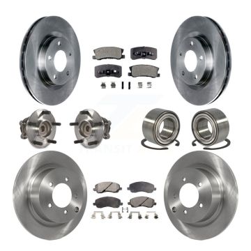 Front Rear Hub Bearings Disc Brake Rotors And Pads Kit (10Pc) For 2012 Mitsubishi RVR FWD KBB-107235