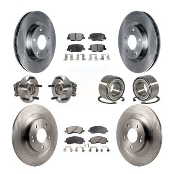 Front Rear Hub Bearing Disc Brake Rotor Pad Kit (10Pc) For Mitsubishi RVR Outlander Sport KBB-107237