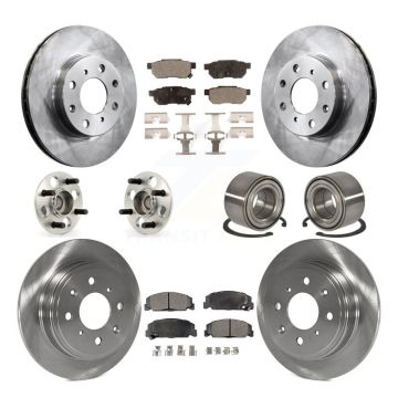 Front Rear Wheel Hub Bearing Disc Brake Rotor And Pads Kit (10Pc) For Honda Civic del Sol KBB-107242