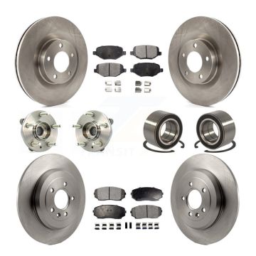 Front Rear Hub Bearings Disc Brake Rotors And Pads Kit (10Pc) For Ford Edge Lincoln MKX KBB-107247